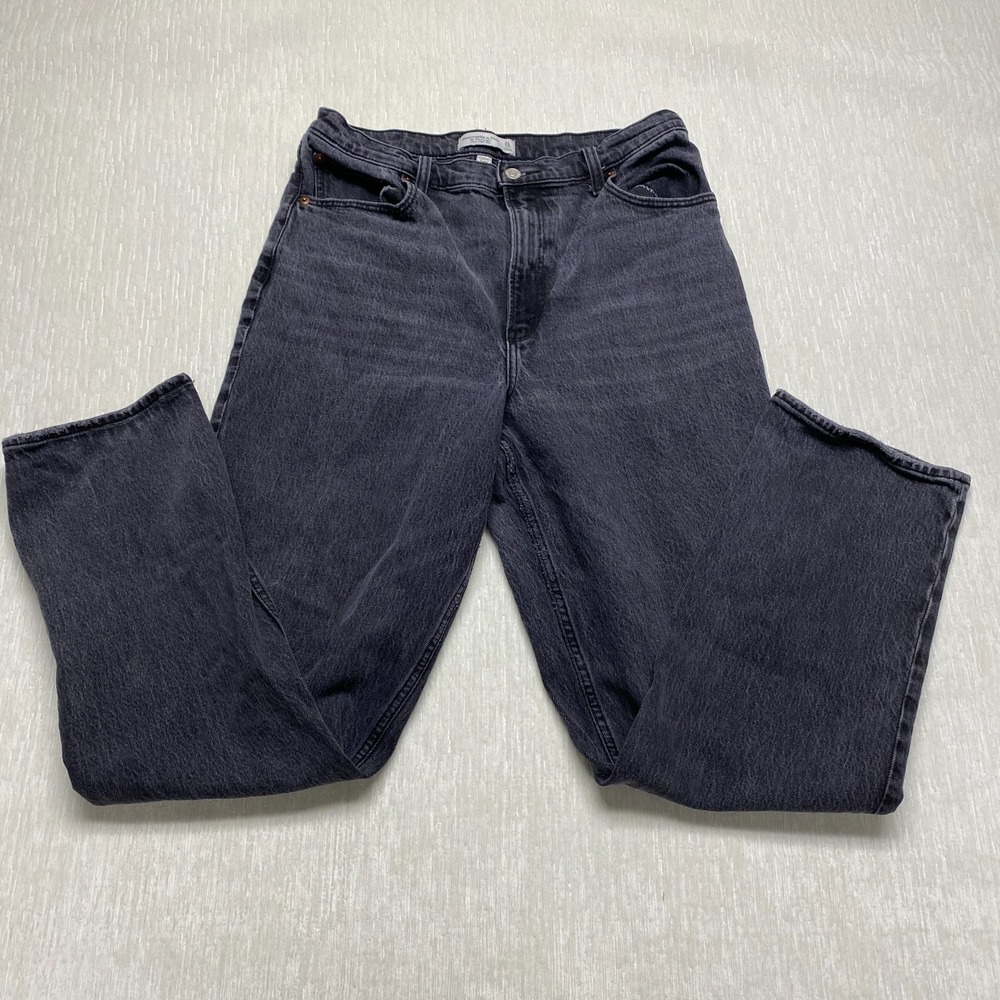 Abercrombie & Fitch The 90s Straight Jeans Women 12x31 Gray Curve Love High Rise